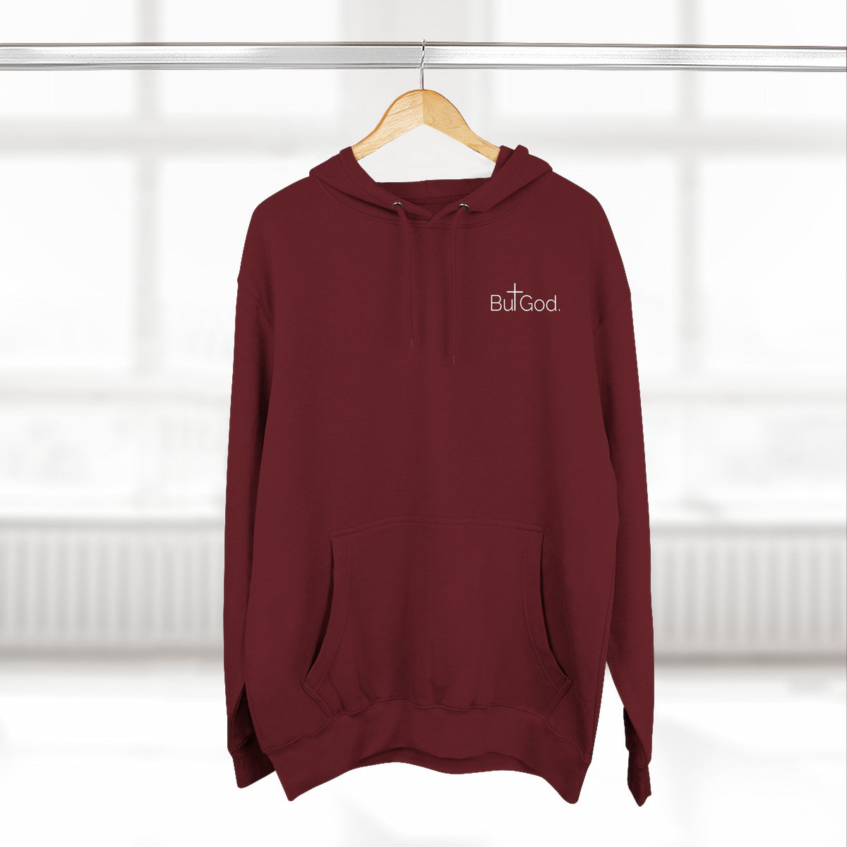 But God. Fishing Edition | Keeps My Faith in Line Unisex Fleece Hoodie | Dark Colors