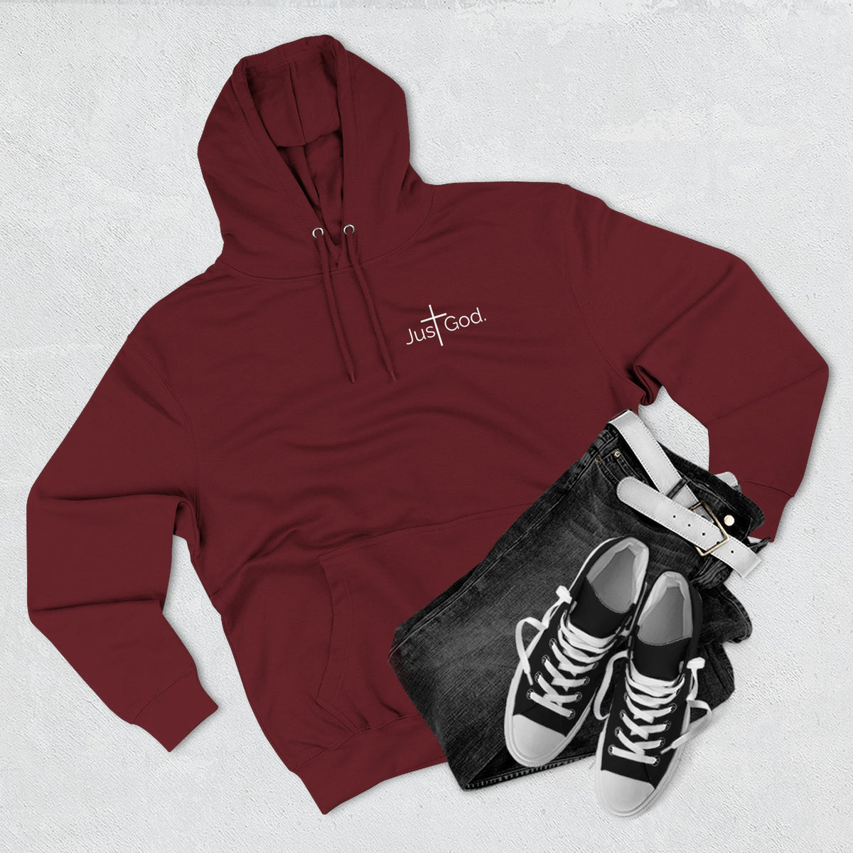 Just God. Believe • Endure • Overcome | Unisex Fleece-Lined Hoodie