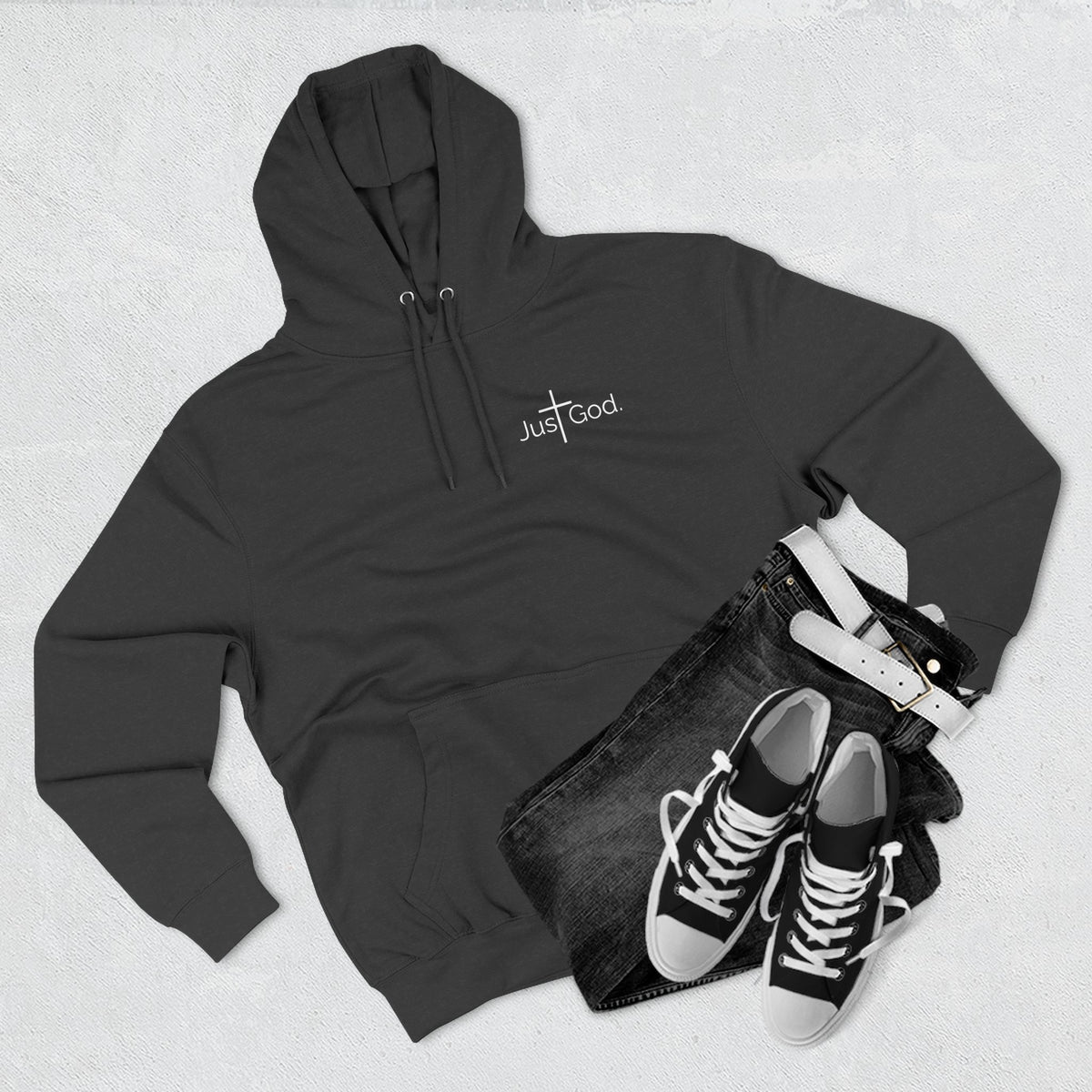 Just God. Believe • Endure • Overcome | Unisex Fleece-Lined Hoodie