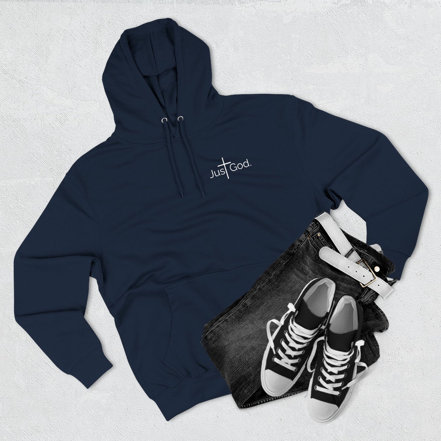 Just God. Believe • Endure • Overcome | Unisex Fleece-Lined Hoodie