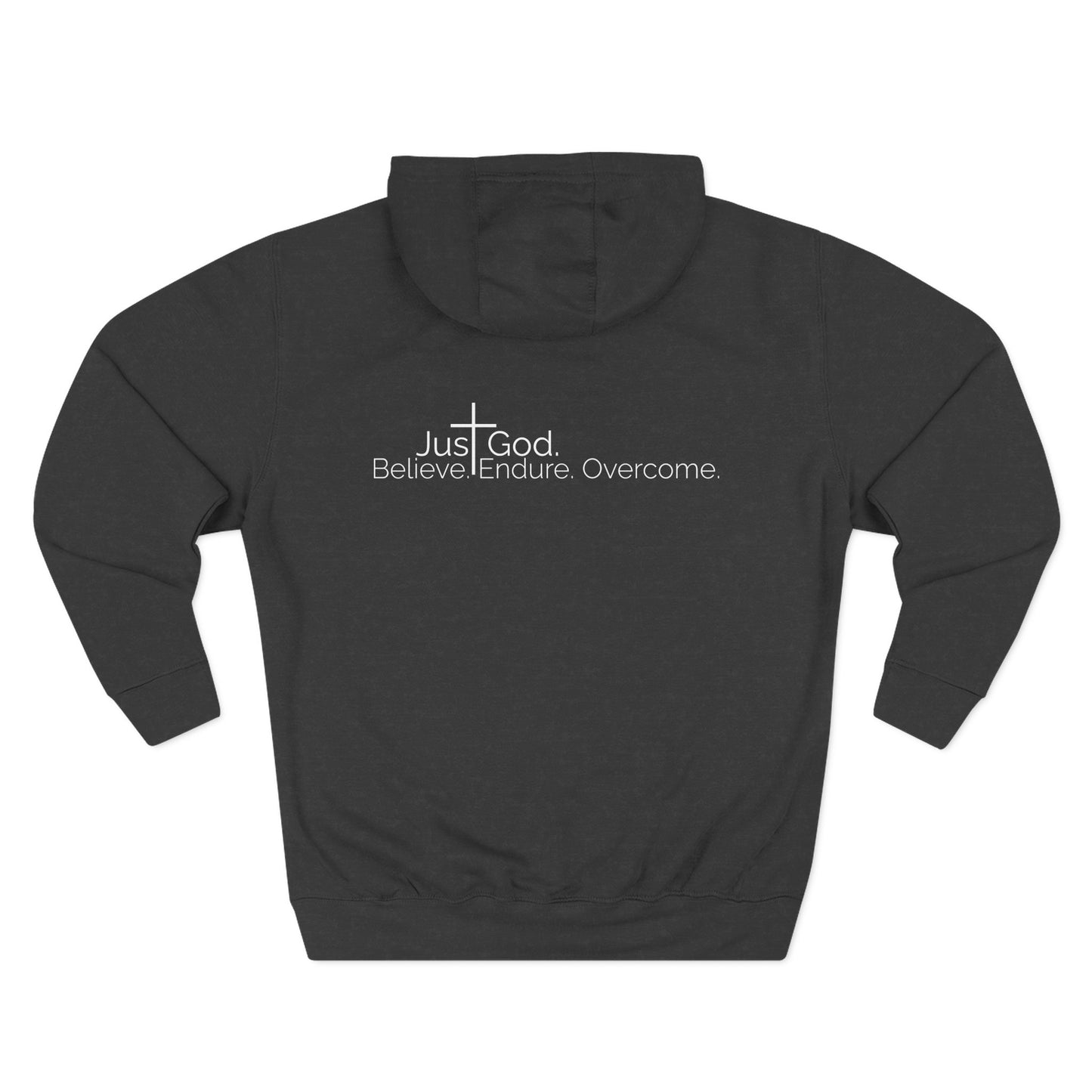 Just God. Believe • Endure • Overcome | Unisex Fleece-Lined Hoodie