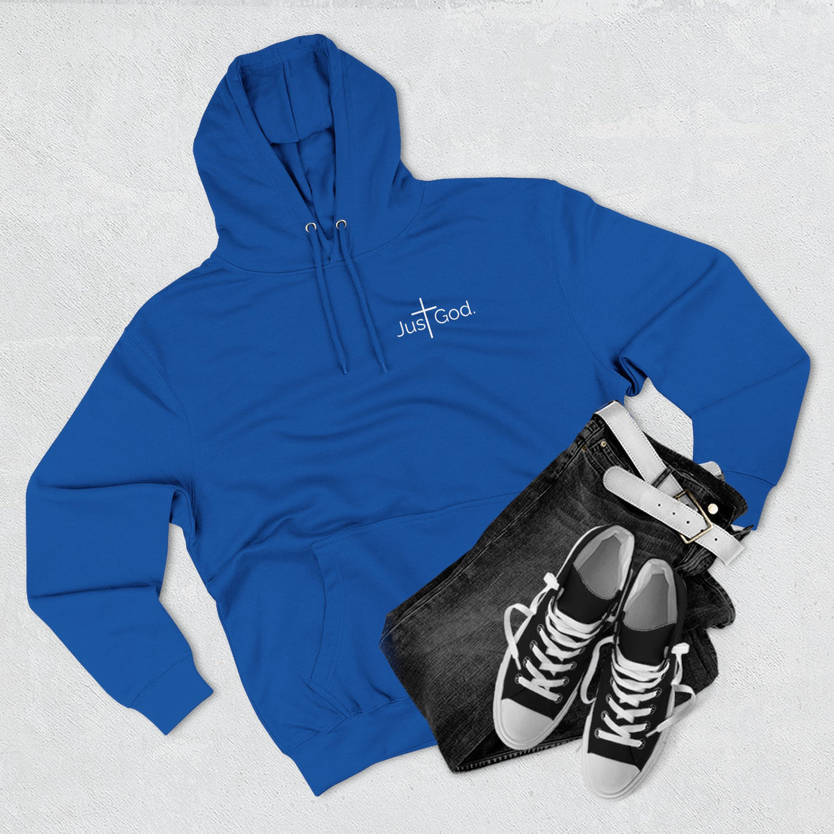 Just God. Believe • Endure • Overcome | Unisex Fleece-Lined Hoodie