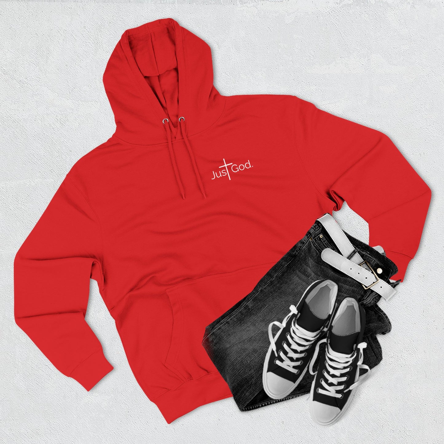 Just God. Believe • Endure • Overcome | Unisex Fleece-Lined Hoodie
