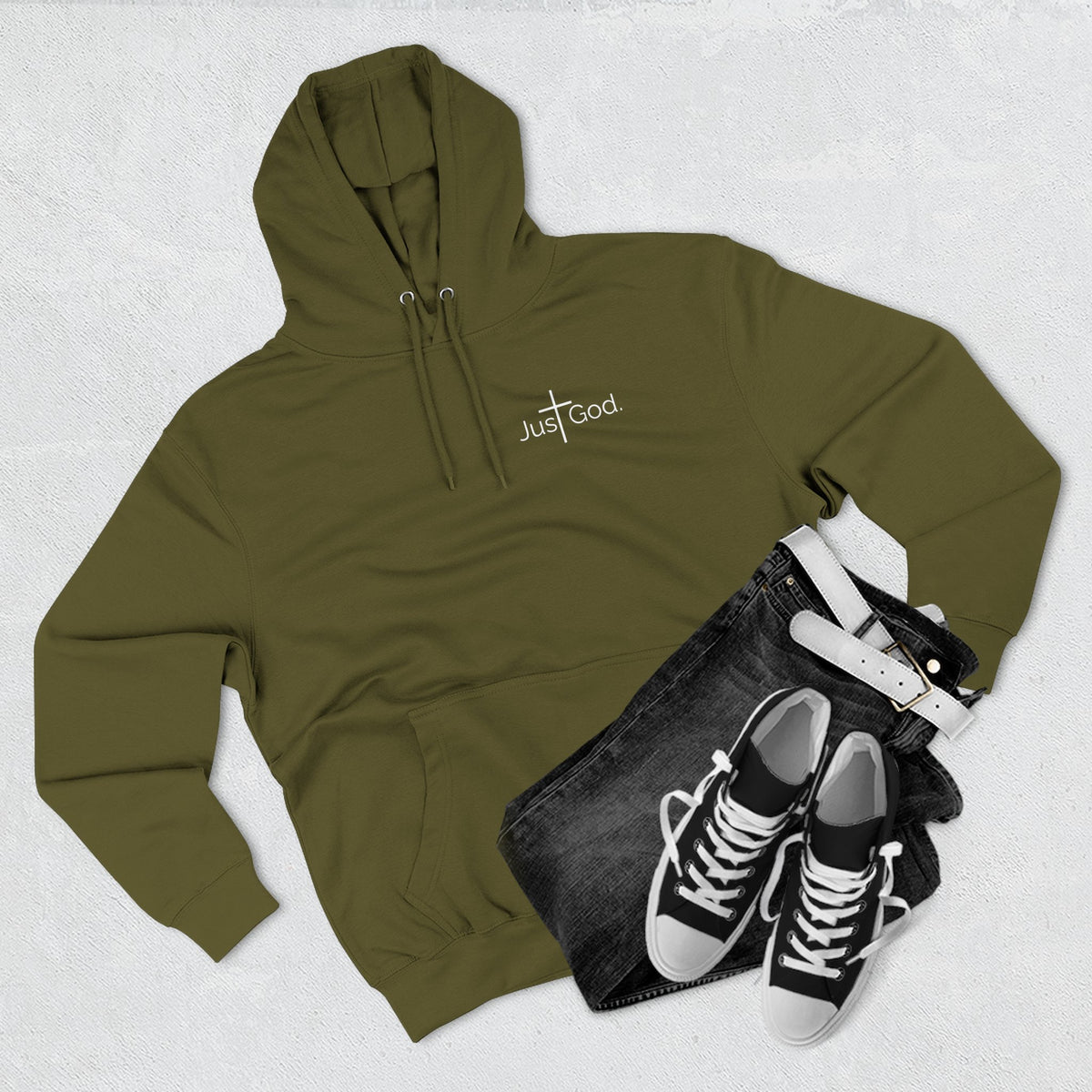 Just God. Believe • Endure • Overcome | Unisex Fleece-Lined Hoodie