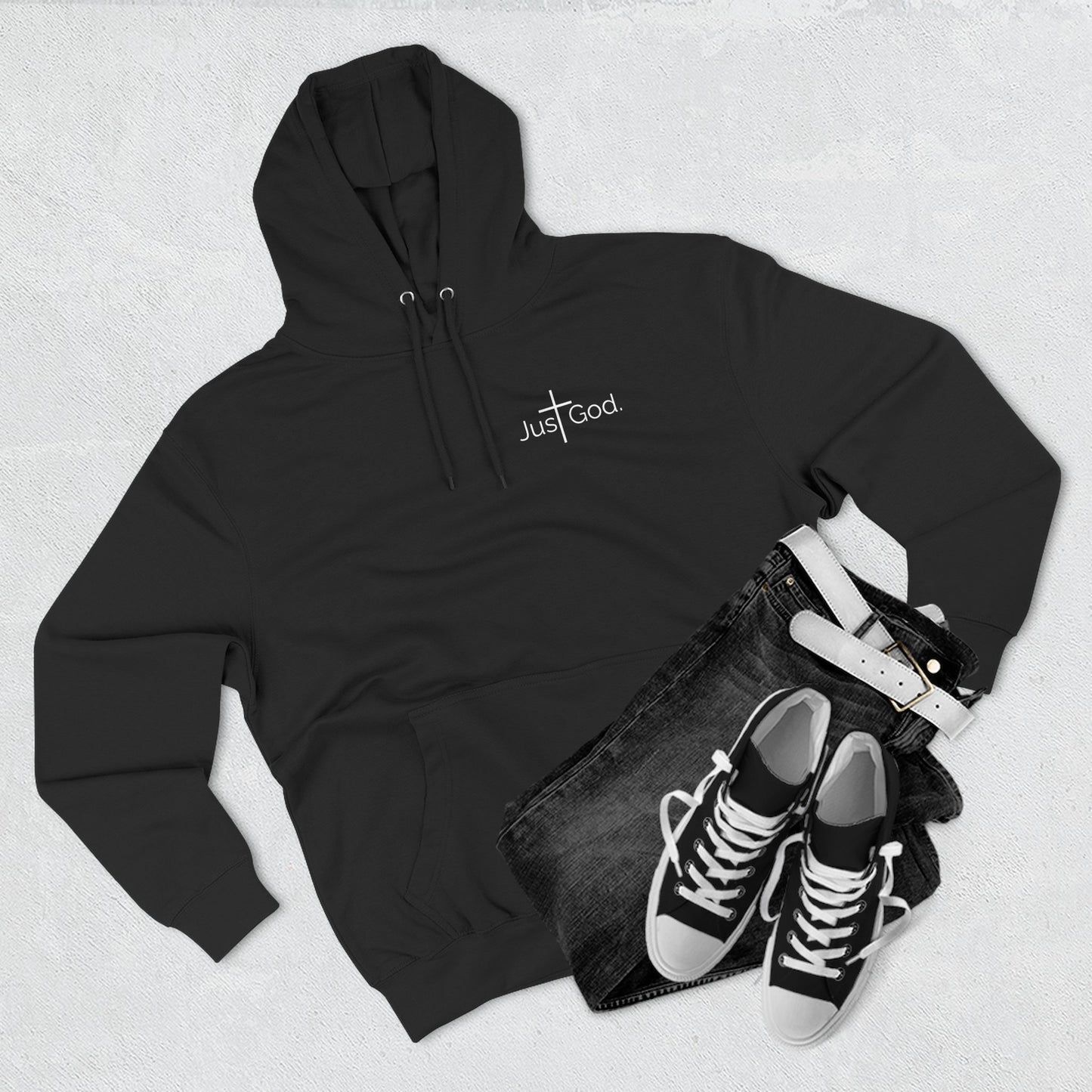 Just God. Believe • Endure • Overcome | Unisex Fleece-Lined Hoodie
